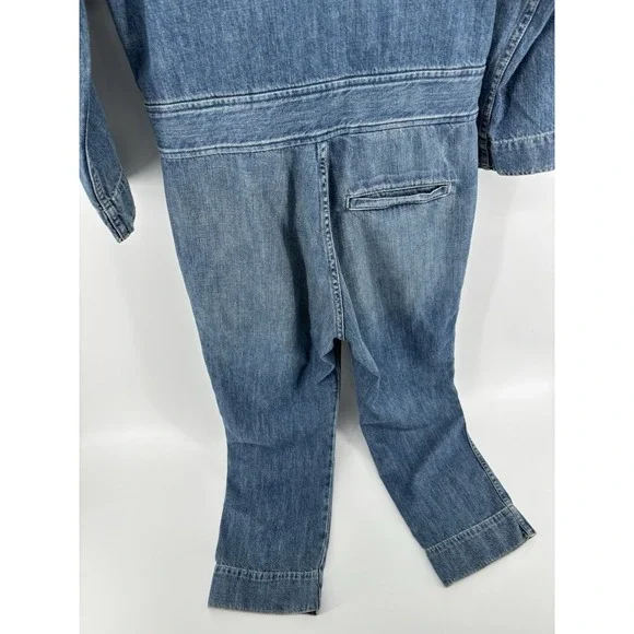 NWOT AMO Skip Denim Jumpsuit Sz S Color Indigo MSRP $398 Cottagecore Momcore - Picture 8 of 16